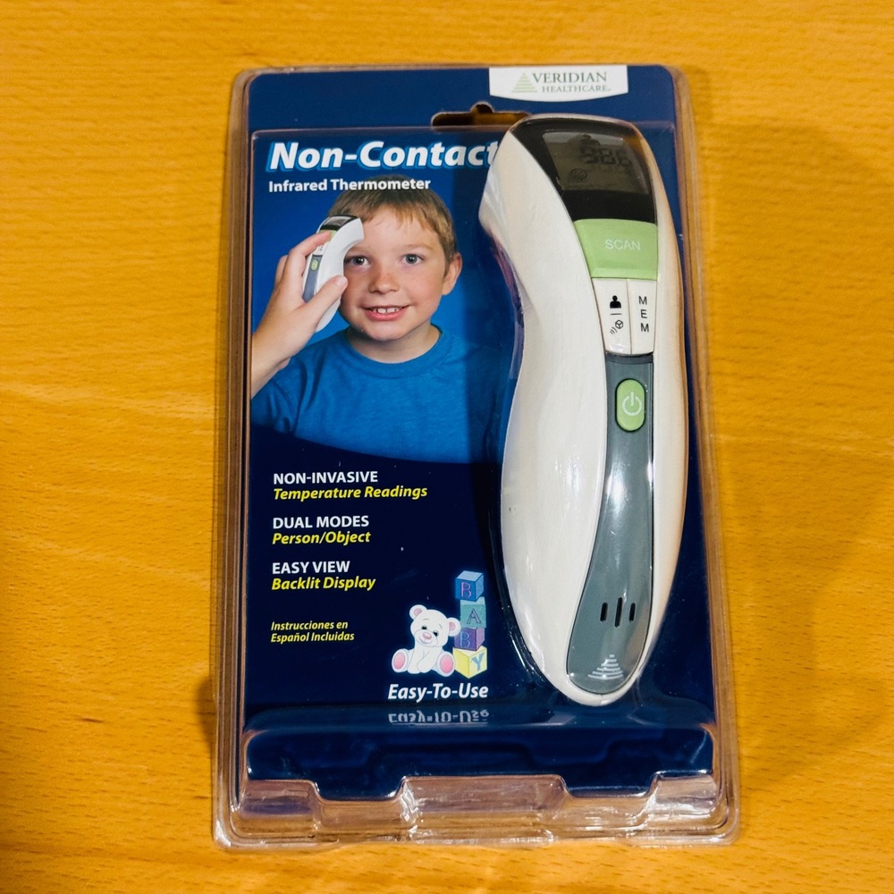 Veridian Thermometer White Infrared Non-Contact Digital 09-349 New NIB